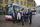 Einer der beiden Großraumbusse im neuen Emscherkunst-Design wurde auf dem Vorplatz des Rathauses Recklinghausen vorgestellt. | Foto: Emschergenossenschaft