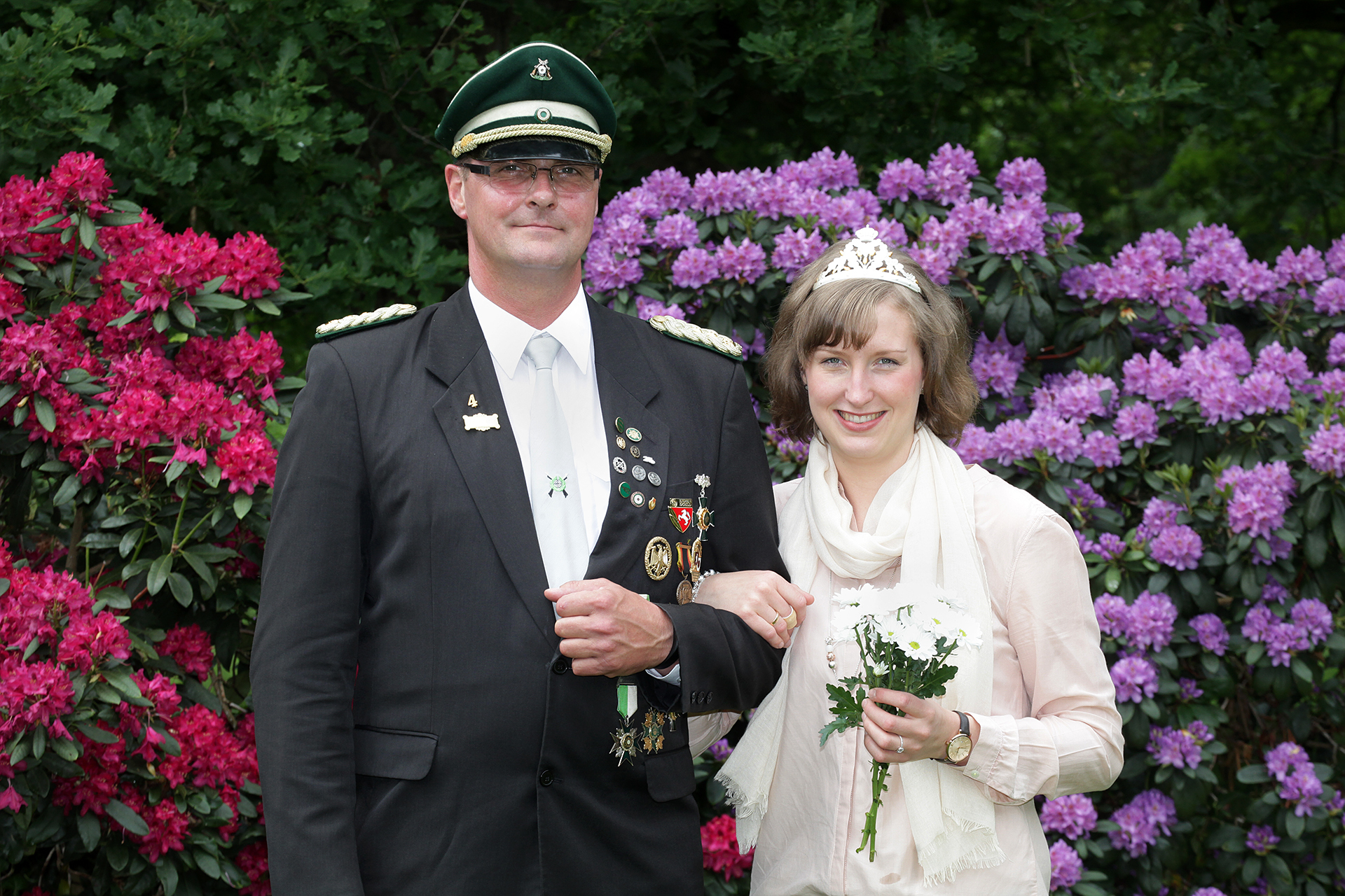 Kronkönig Martin Möller und Königin Katharina Schulze-Wethmar führen am Sonntag den Festzug.