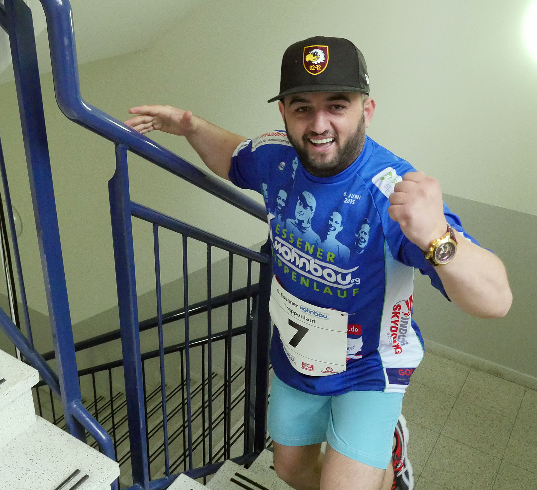 Gerade im Team als Staffelläufer macht die Teilnahme am Treppenhauslauf besonders viel Spaß. Foto: Gohl