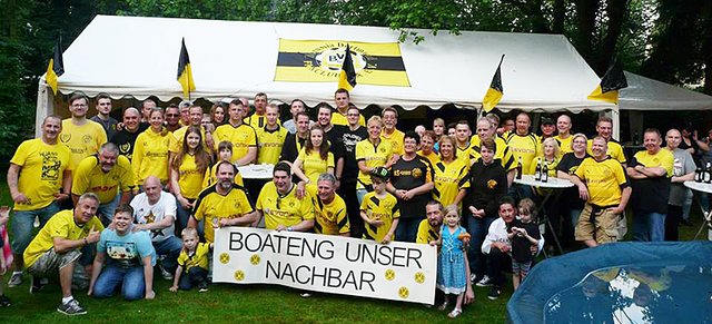 Die Mitglieder des BVB-Fanclubs Alstedde haben eine klare Meinung in Bezug auf Boateng. | Foto: Stefan Hubert