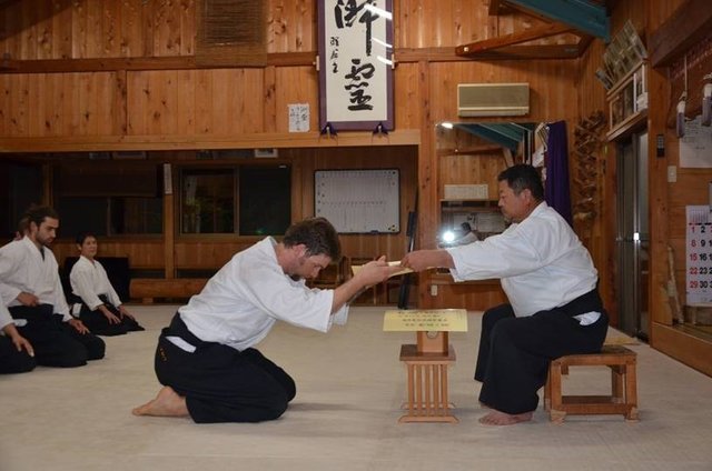 Robin Thelen und Kaicho Hitohira Saito Sensei