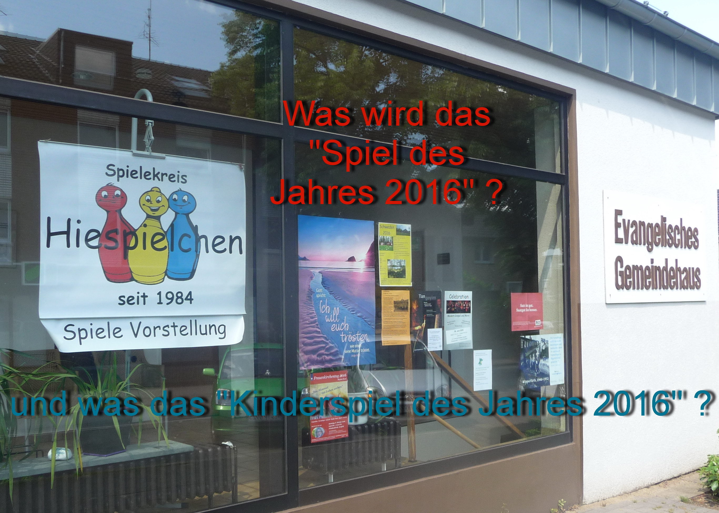 Spielevorstellung vom Spielekreis HIESPIELCHEN im ev. Gemeindehaus Kirchstraße