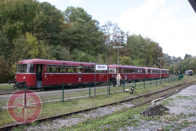 Ziel ist der alte Bahnhof Binolen.