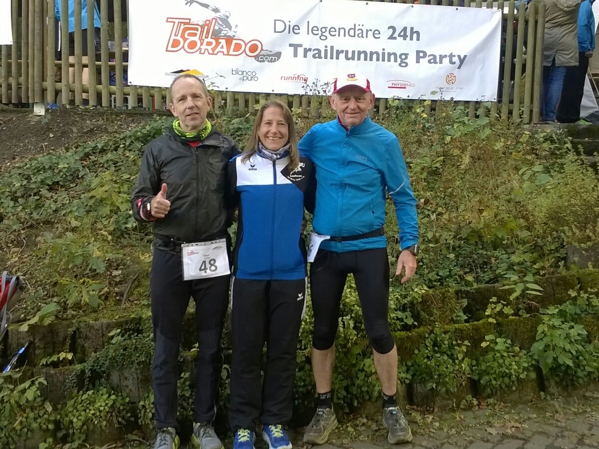 Schon geschafft ! Peter,Birgit und Ralf im Ziel.