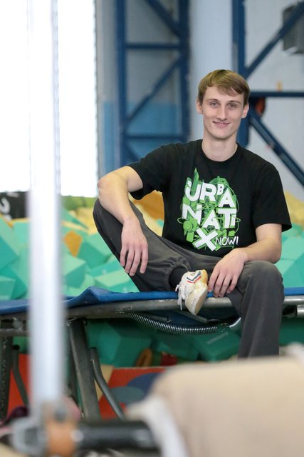 Neben Parkour hat sich Jan Mutke auf das Trampolin als Element spezialisiert.
