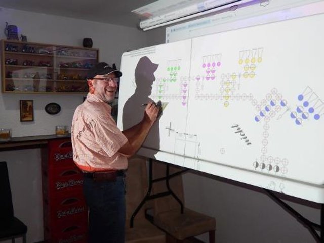 2. Vorsitzende vom MHFC, Uwe Severin bei der Planungsausführung einer neuen Freizeitidee.