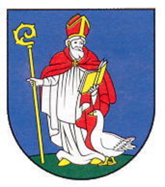 Der Hl. Martin mit Gans auf dem Wappen von Nemtze, Slowakei. Foto: WMC