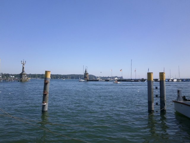 Bodensee bei Konstanz und Imperia-Statue