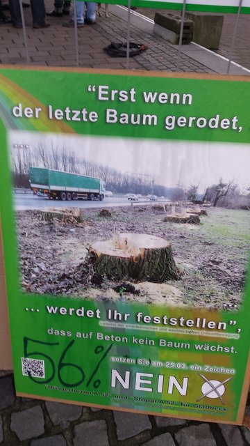 Beim Bürgerentscheid zur A52 lehnte die eindeutige Mehrheit der Gladbecker den Autobahnbau mitten durch Gladbeck ab- viele Politiker wie Wittke ignorieren das bis heute.