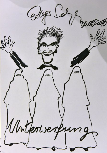 Edgar Selge ist nicht nur ein begnadeter Schauspieler, sondern auch ein bemerkenswerter Zeichner, wie man sieht.