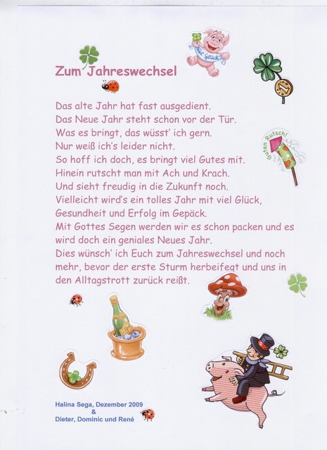 Zum Jahreswechsel ...