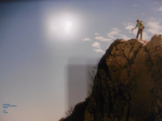 ...und wieder ein Kalenderblatt-Ausschnitt... träumen, da oben auch auf dem Gipfel zu stehen ...