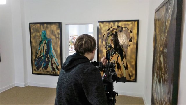 Aufnahmen für den WDR in der Ausstellung ZEUS in der Galerie an der Ruhr in Mülheim
