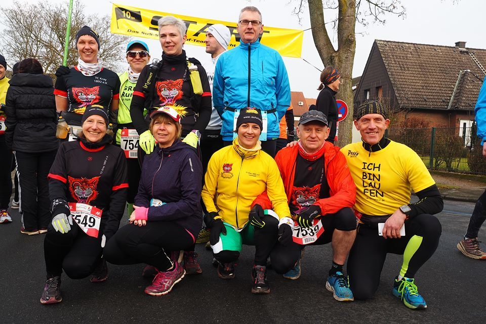 Das Krayer Laufteam vor dem Start.