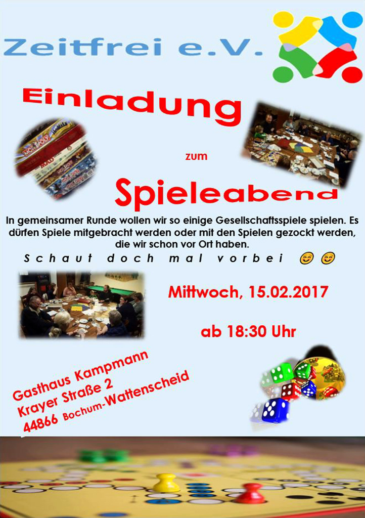 Flyer zum Spieleabend