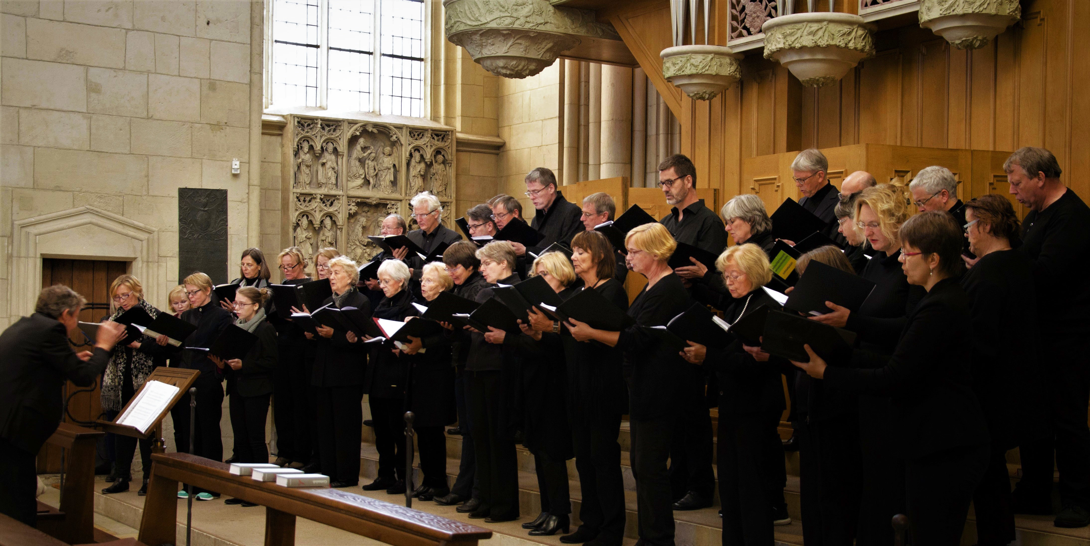 Der Chor beim Auftritt in Münster.