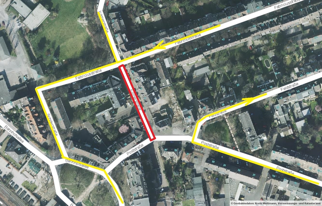 Die Körnerstraße in Hilden wird am kommenden Wochenende vollständig gesperrt.