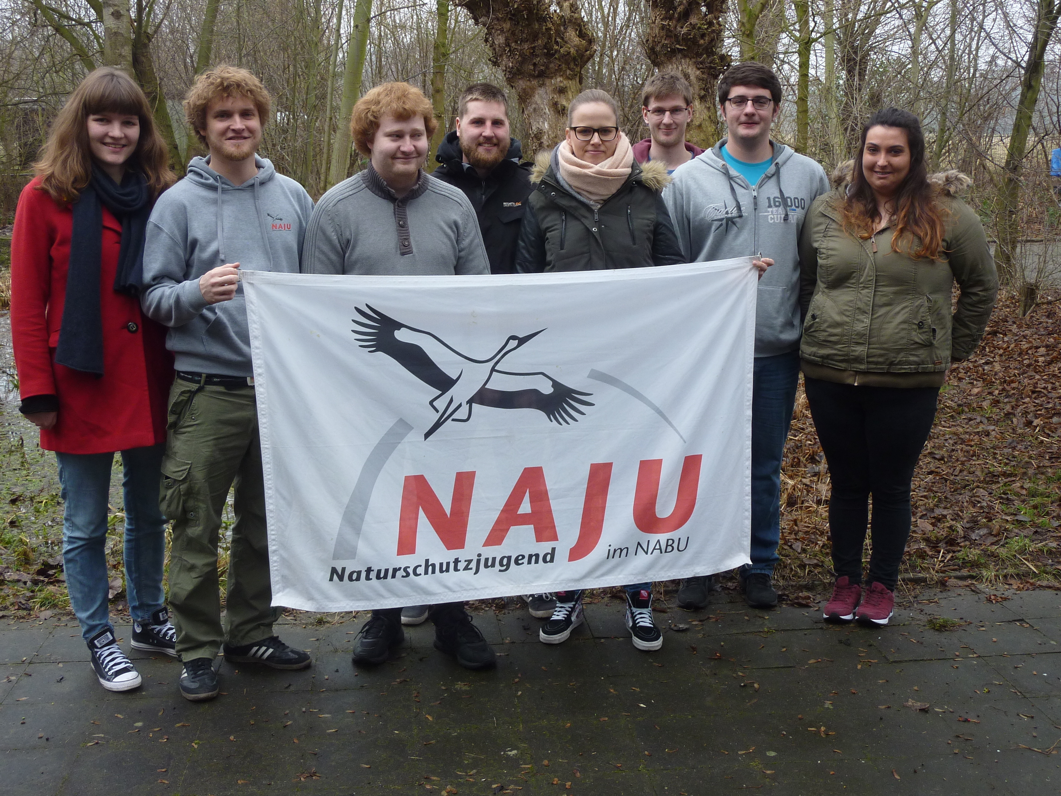 Der Vorstand der NAJU Kreis Wesel - Samantha Neu, Patrick Moll, Felix Schwanen, Johannes Kleinherbers, Julia Geerißen, Lukas Kleinherbers, Pascal Hothow, Anja Gardemann