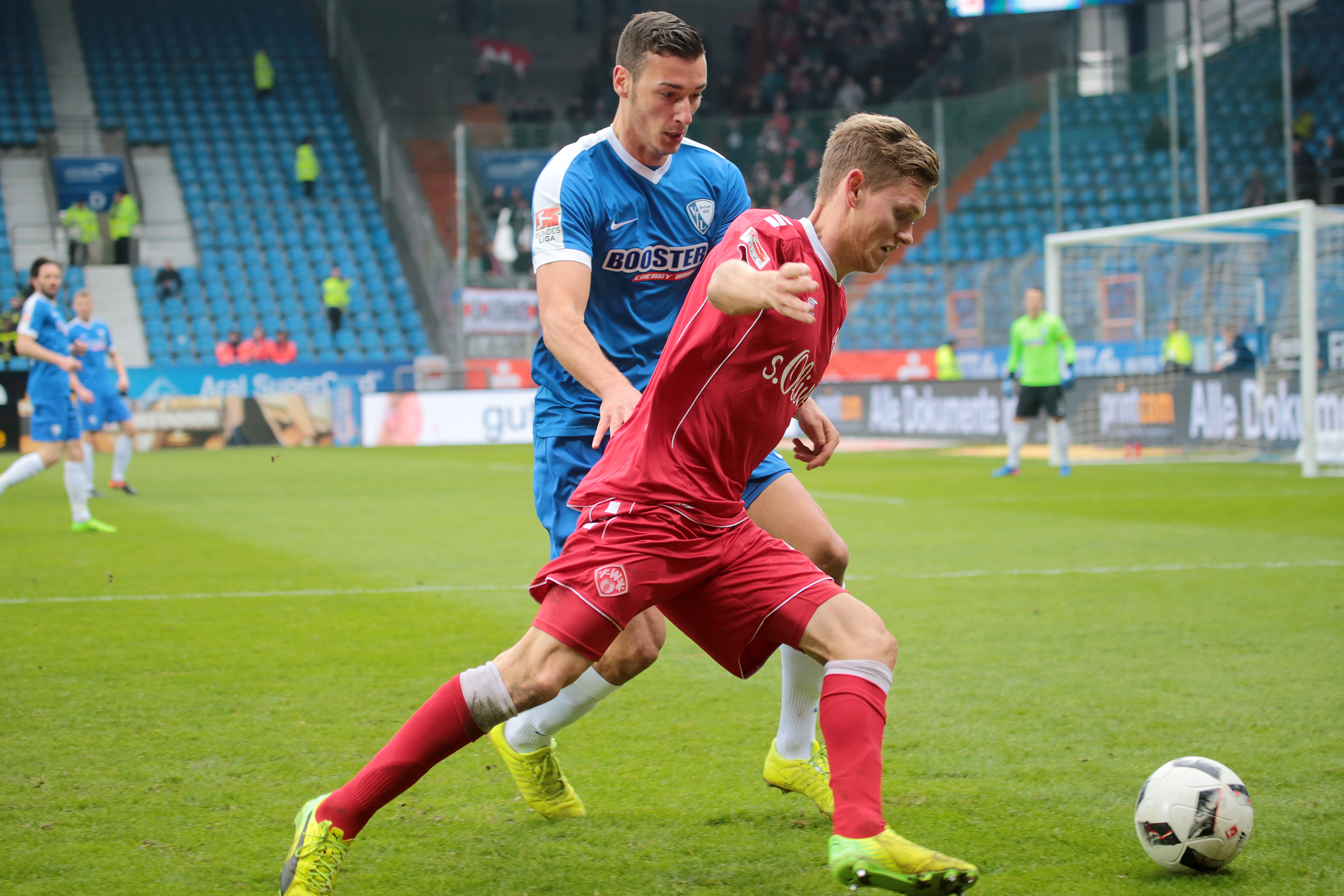Mit seinem ersten Tor für den VfL Bochum rettete Dominik Wydra spät die drei Punkte gegen Würzburg. Foto: Molatta