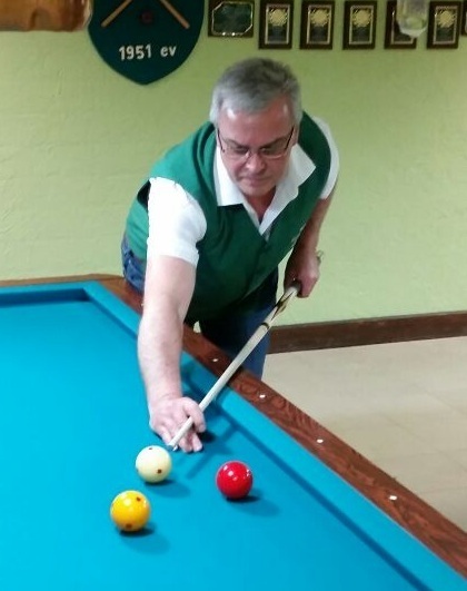 Hartmut Rdunig spielte einen guten Dreibandurchschnitt von 1,034