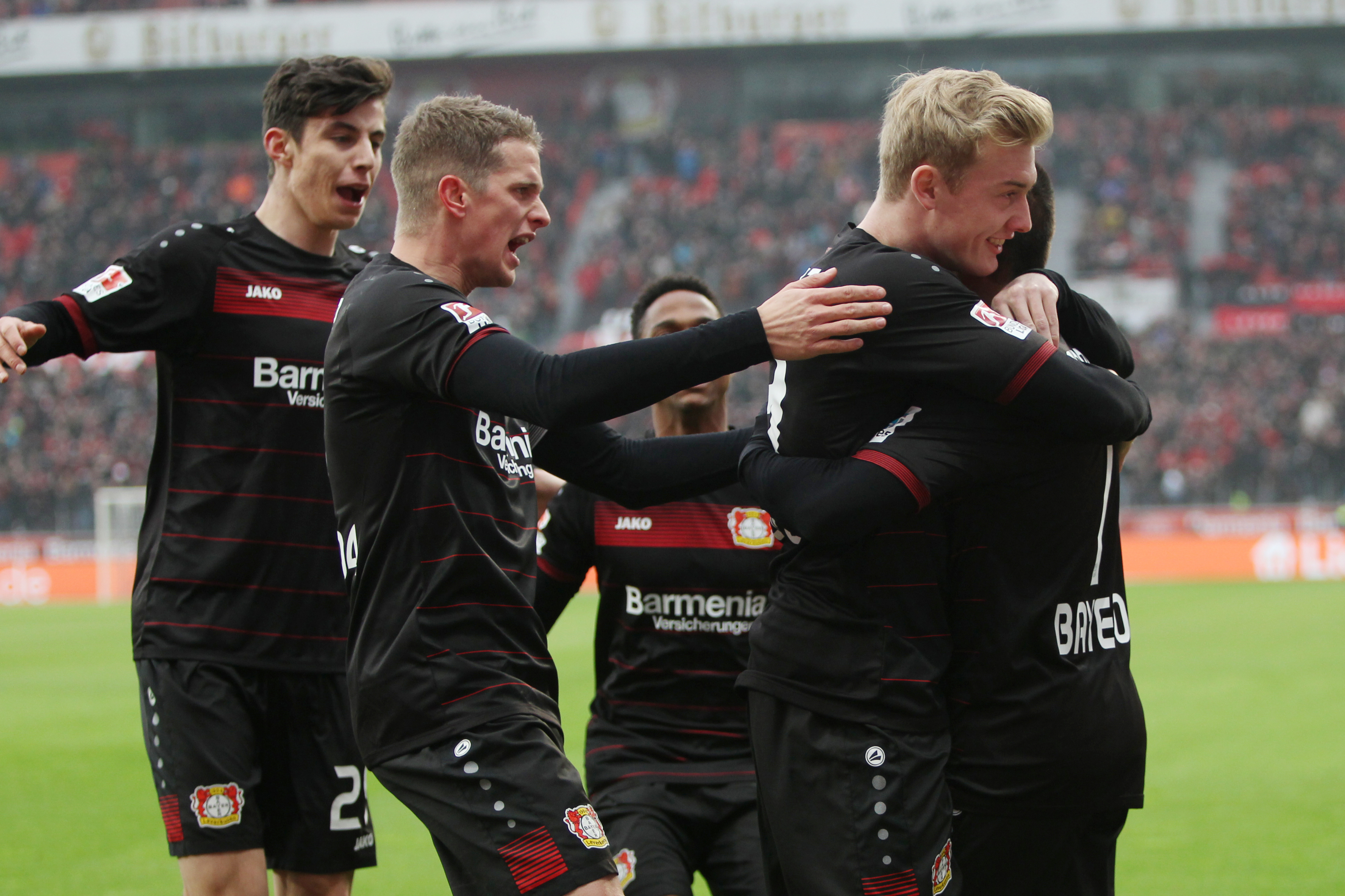 Es gibt wieder was zu jubeln bei der Werkself. Kann die Siegesserie am Samstag gegen Mainz fortgesetzt werden?
Foto: KS Verlag / Bayer 04