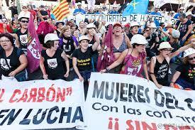 Weltfrauen “Mujeres del Carbón en lucha” beim Marsch nach Madrid