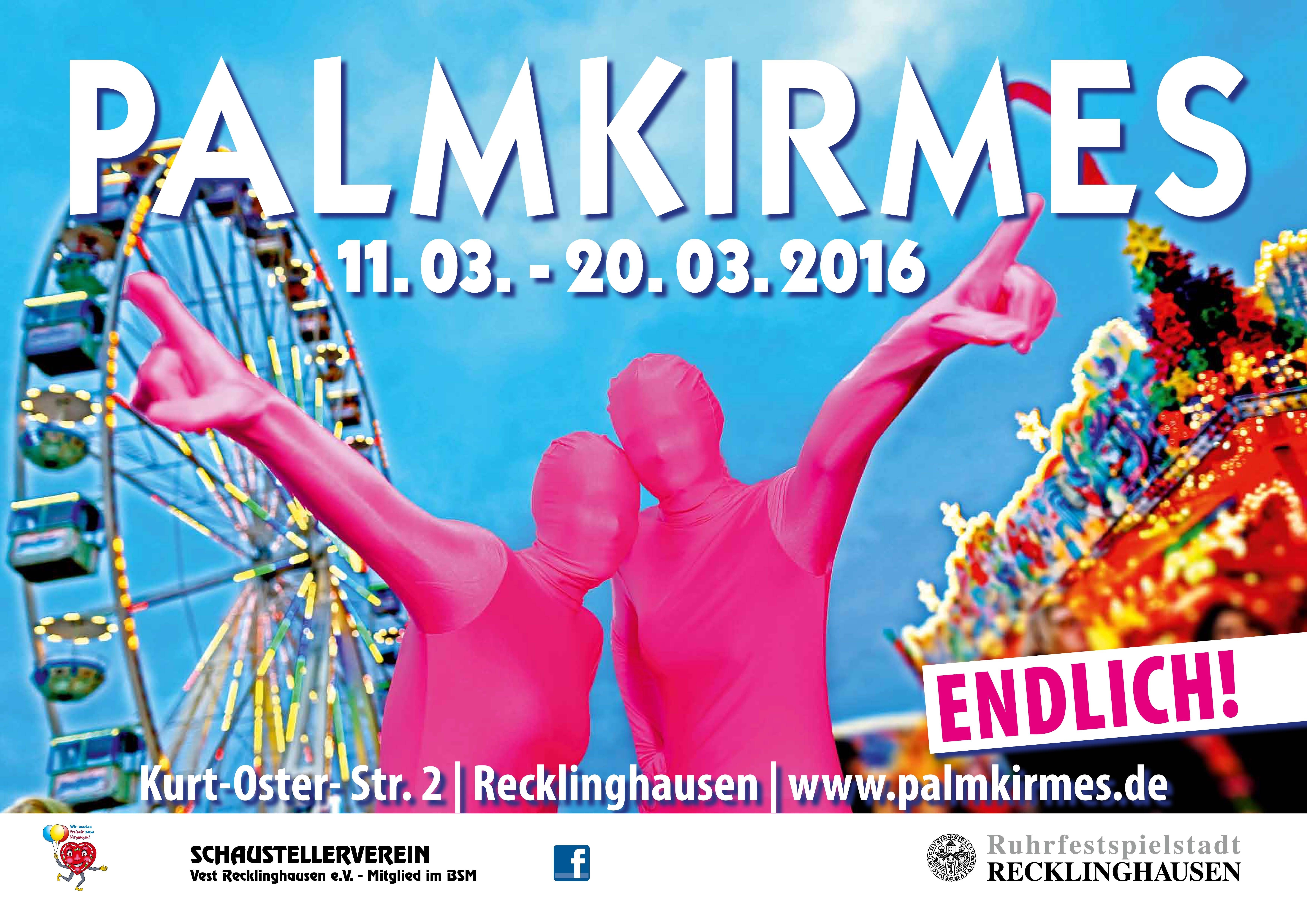 Mit dem Plakat der Palmkirmes 2016 hat die Stadt Recklinghausen den ersten Platz im Landesplakatwettbewerb belegt.