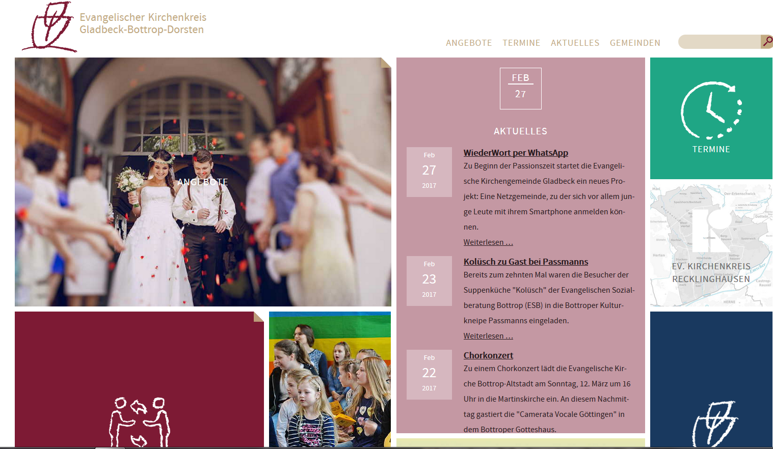 So sieht die neue Homepage des Kirchenkreises aus. (Screenshot: Bugzel)