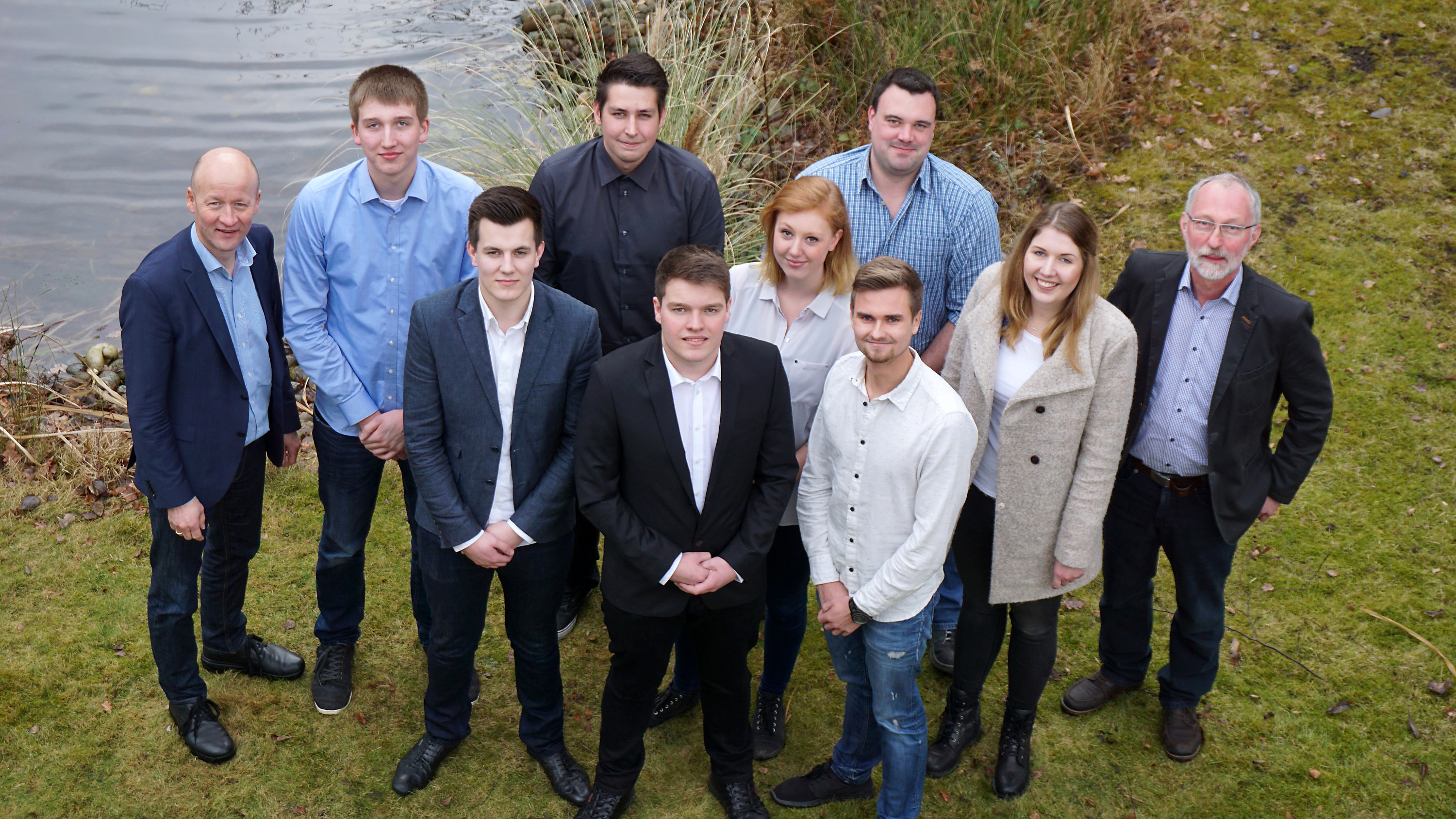 Von links nach rechts: Christoph Schmitz, (Ausbilder), Björn Bovenkerk (EBT), David Ellering (EBT), Julien Lackmann (EBT), Nick Harbring (EBT), Sabrina Schwinem (EBT), Marco Wimmer (EBT), Ingo Ewald (BR), Laura Gockel (JAV), Berthold Kerkhoff (Ausbilder).