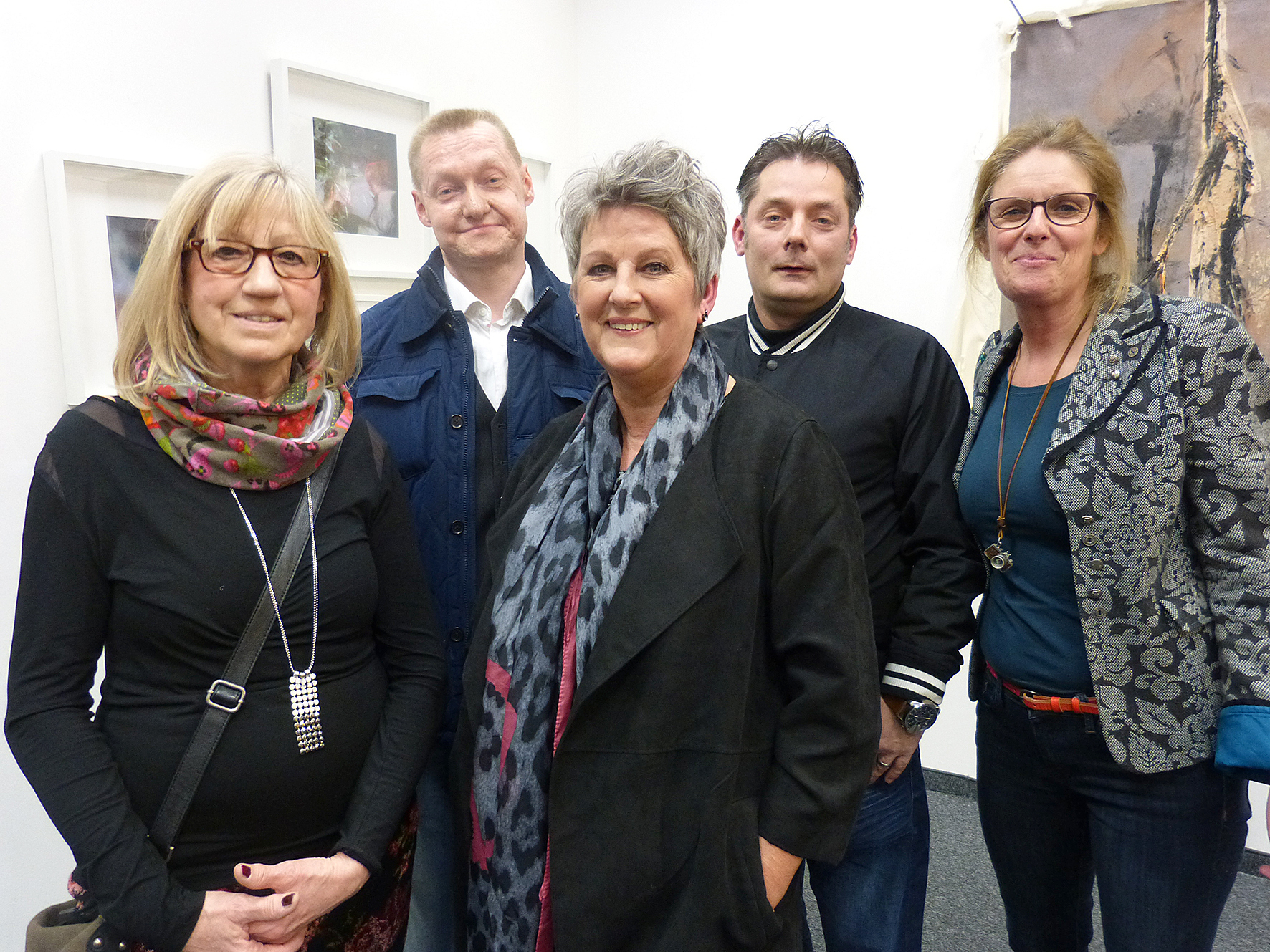 Die Künstler der ersten Ausstellungsphase (v.l.n.r.): Bärbel Albrecht, Oliver Grosch, Susann Jacobsen, Tomas Schleicher und Annette Schönrock-Kliebisch.