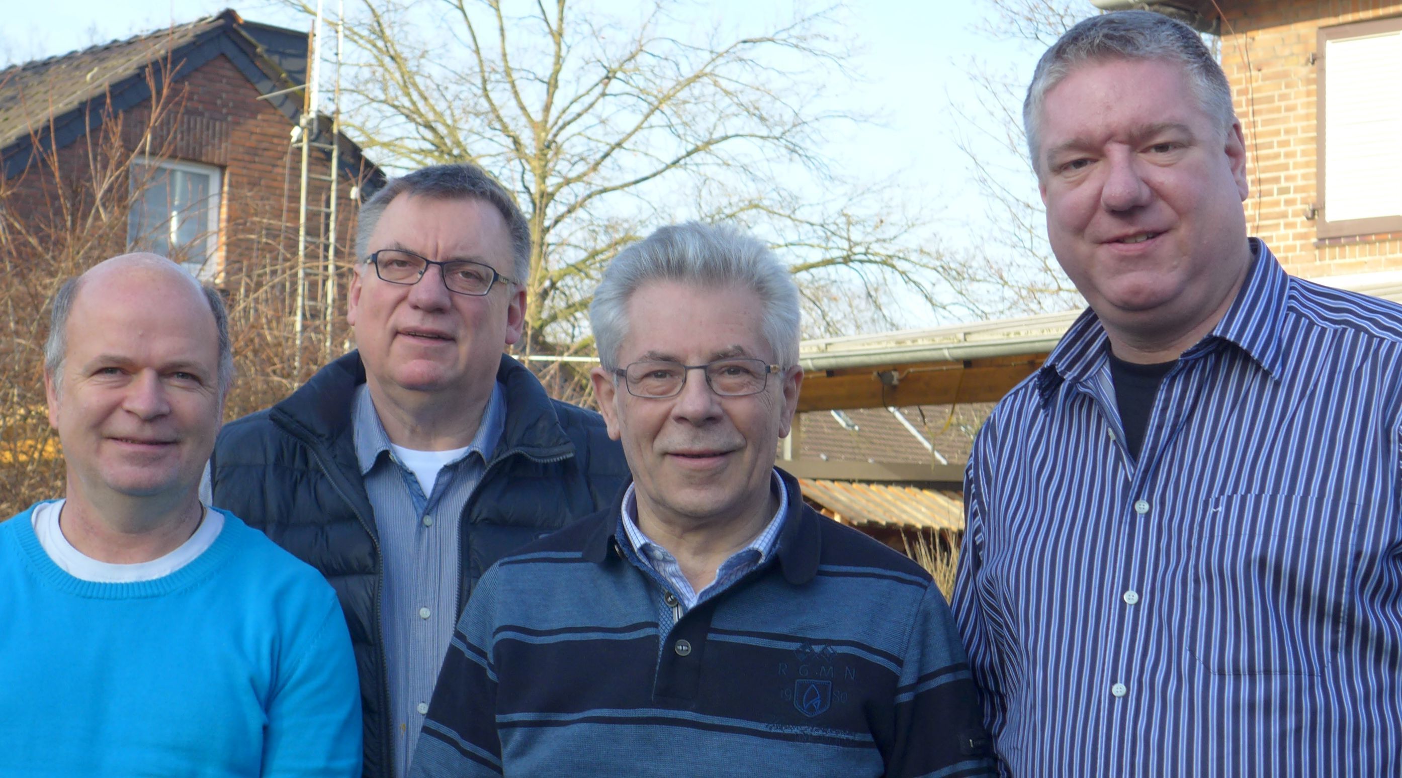 Schon seit Jahren ein gutes Team (v.l.n.r.) Pastoralreferent Martin Wichert (St. Martinus Moers), Pfarrer Uwe-Jens Bratkus-Fünderich (Evangelische Kirchengemeinde Moers-Repelen), Pfarrer Heinrich Bösing (St. Martinus Moers) und Pfarrer Thorsten Kämmer (Evangelische Kirchengemeinde Moers-Repelen). Foto: privat