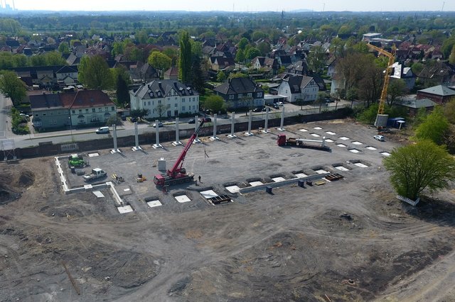 Der Neubau aus der Vogelperspektive. (Foto: Bludau)