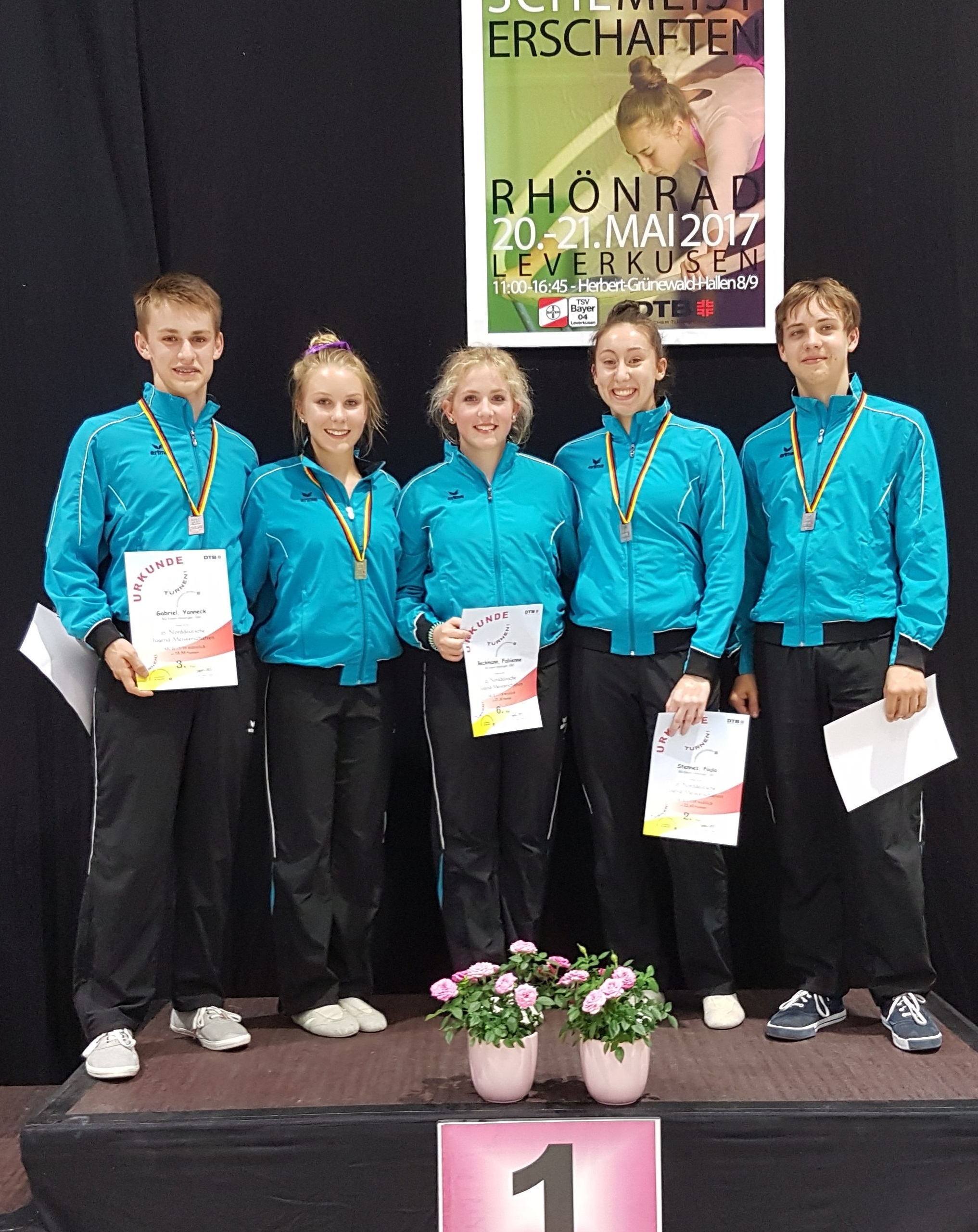 Das erfolgreiche Jugendteam der SG Heisingen: Yanneck Gabriel, Tami Süsselbeck, Fabienne Beckmann, Paula Stennes und Rhillip Remy
