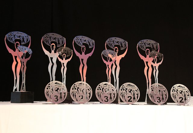 Die Pokale des Abends.