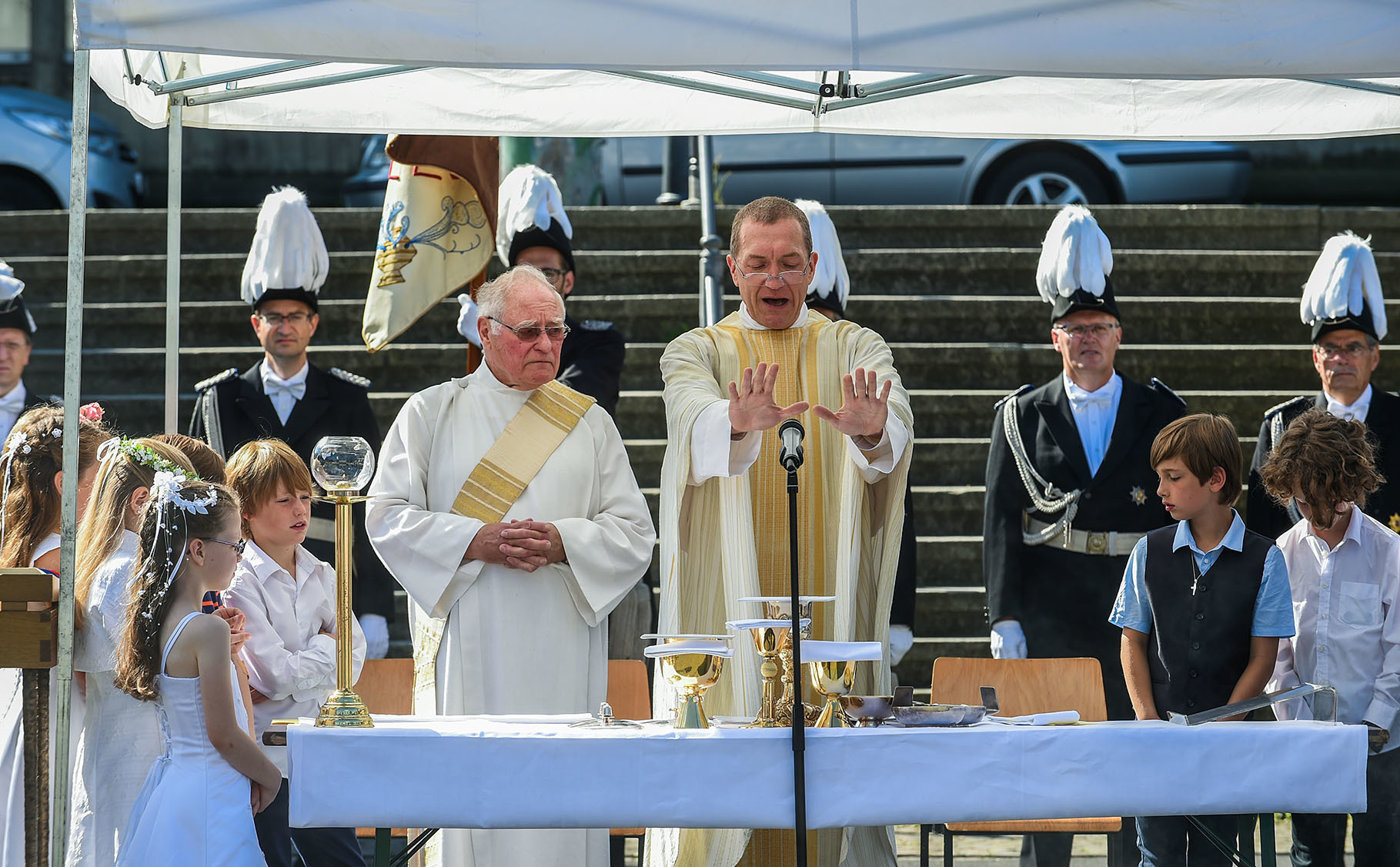 Margarethenhöhe, Markt: Messe und Fronleichnamsprozession