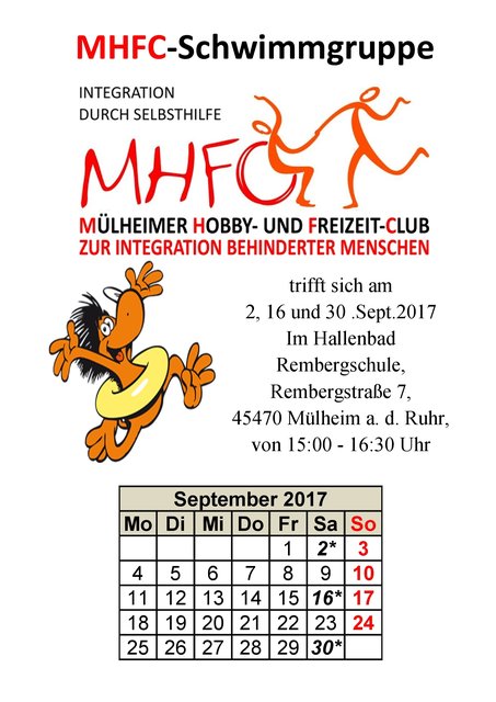 MHFC-Schwimmgruppe 2. Sept. 2017.