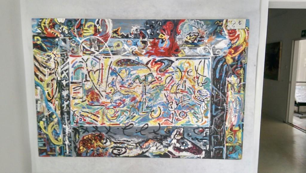 Schüler entdecken Jackson Pollock - Aktionstage im Kunsthaus Mülheim Stadtmitte - Ruhrstr. 3 - Schülerarbeit aus dem Jahr 1999 von Silvana Caroline Wollmer aus Duisburg