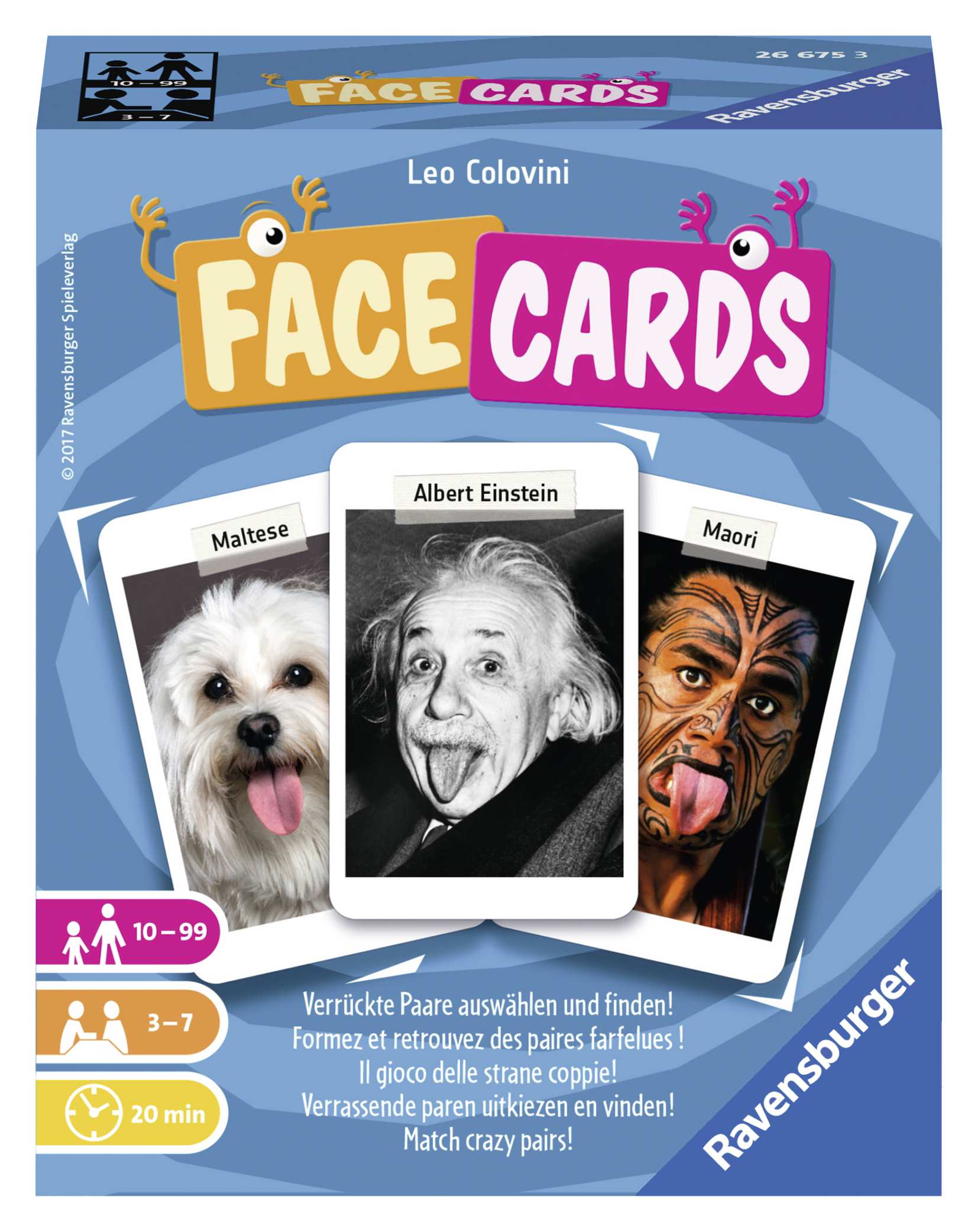 Bei "Facecards" gilt es, Gemeinsamkeiten zwischen den Bildern zu erkennen. So offensichtlich wie auf der Packung ist es längst nicht immer.