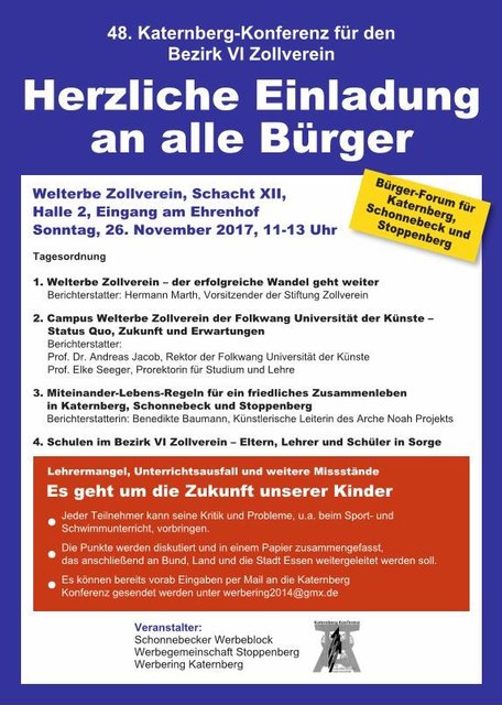 Das Plakat zur Katernberg-konferenz