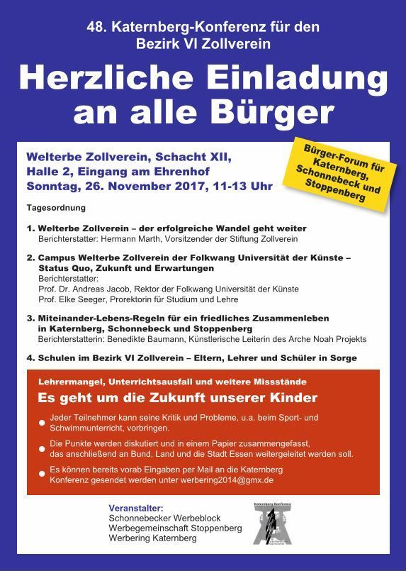 Das Plakat zur Katernberg-konferenz