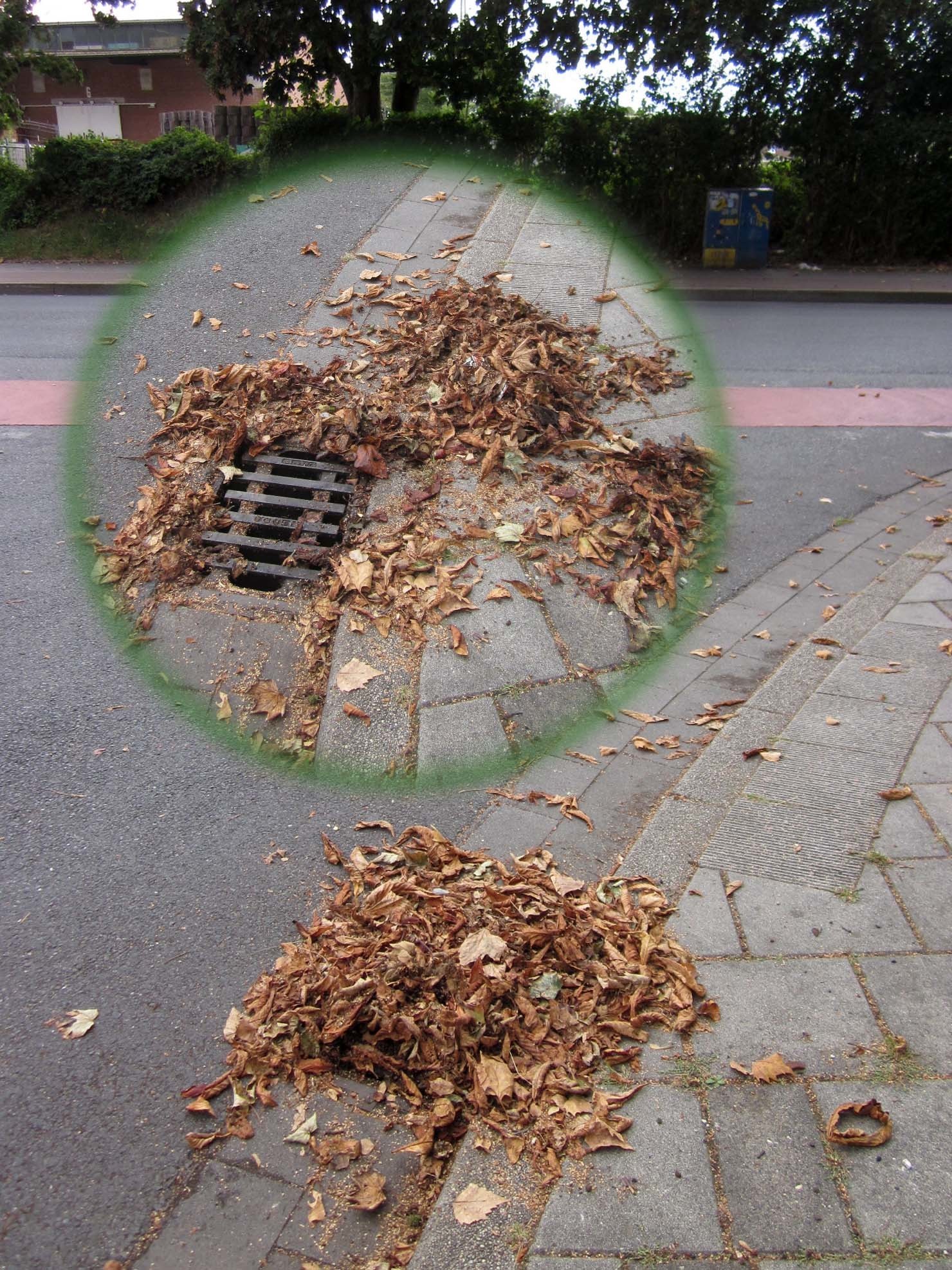 Wenn der Gully verstopft ist, kann es Probleme geben.
