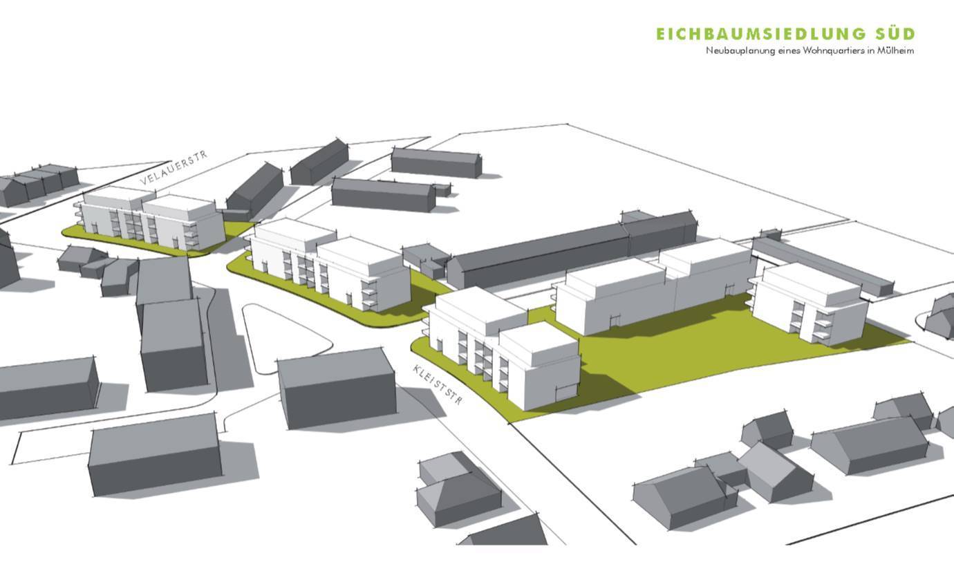 Entlang der Kleiststraße entsteht der erste Bauabschnitt mit 101 Wohneinheiten.