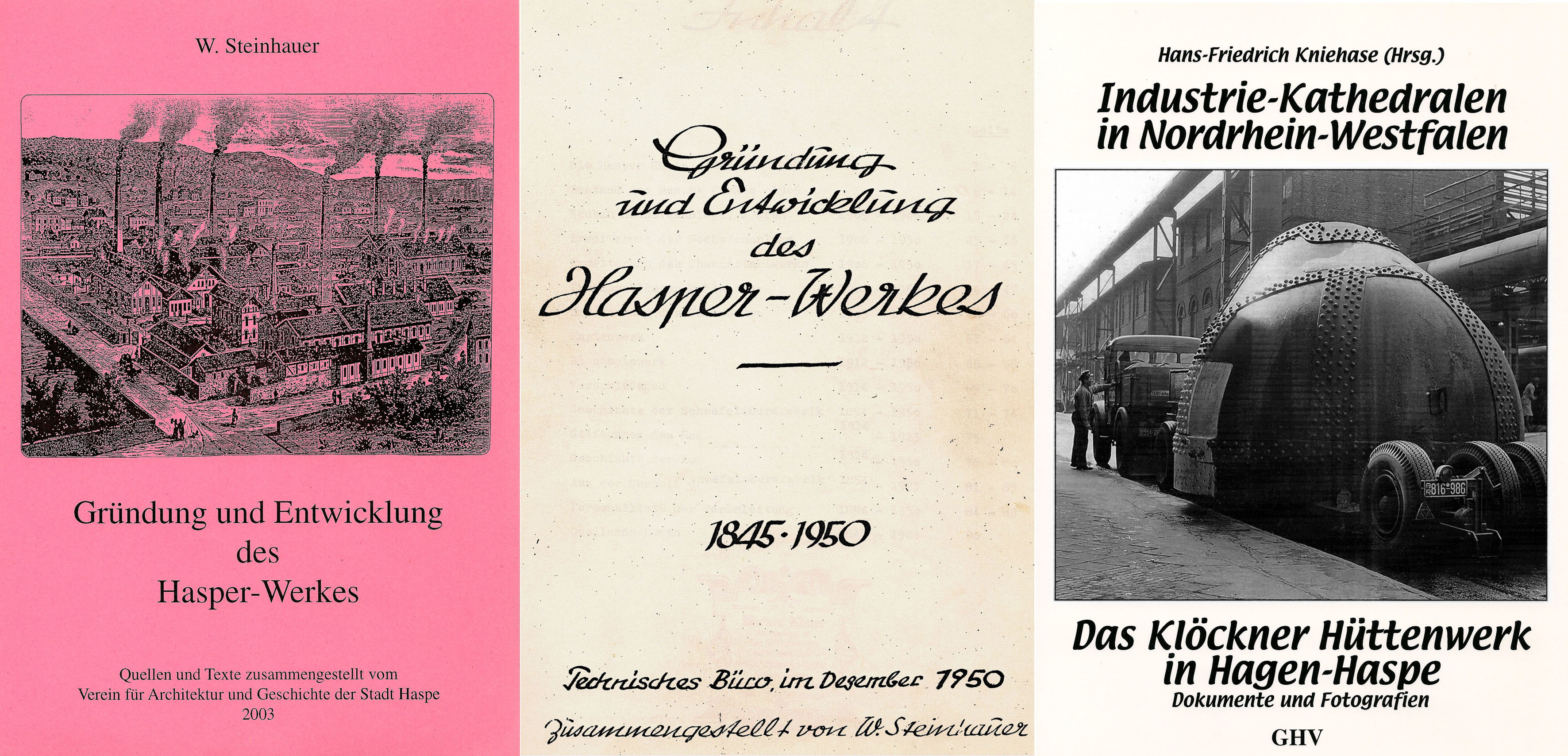 Steinhauer. Ergänzte Fassung von 2003, Deckblatt der Original-Chronik, Titel der im Handel erhältlichen Ausgabe von Kniehase