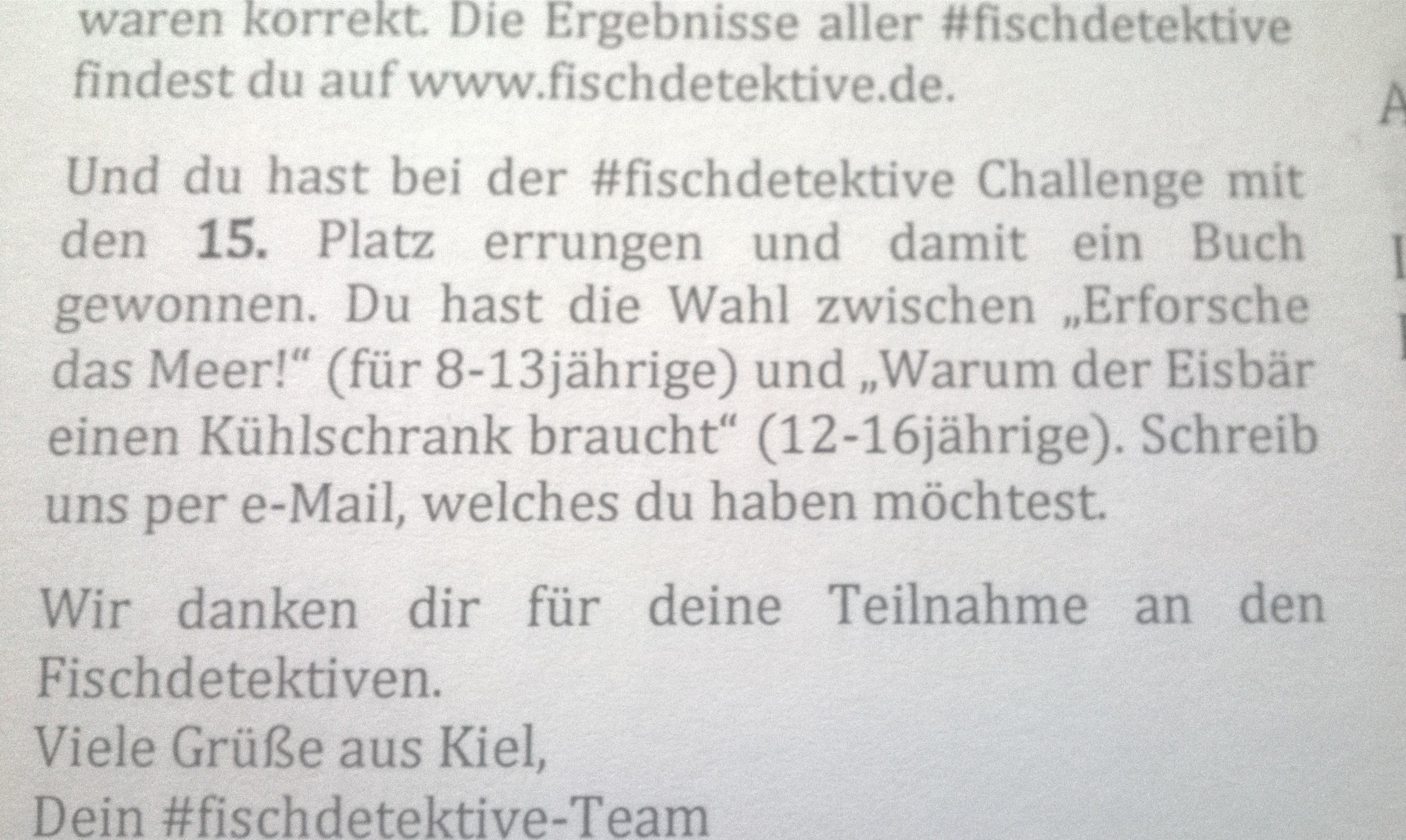 Der Beweis....Schwarz auf Weiß!