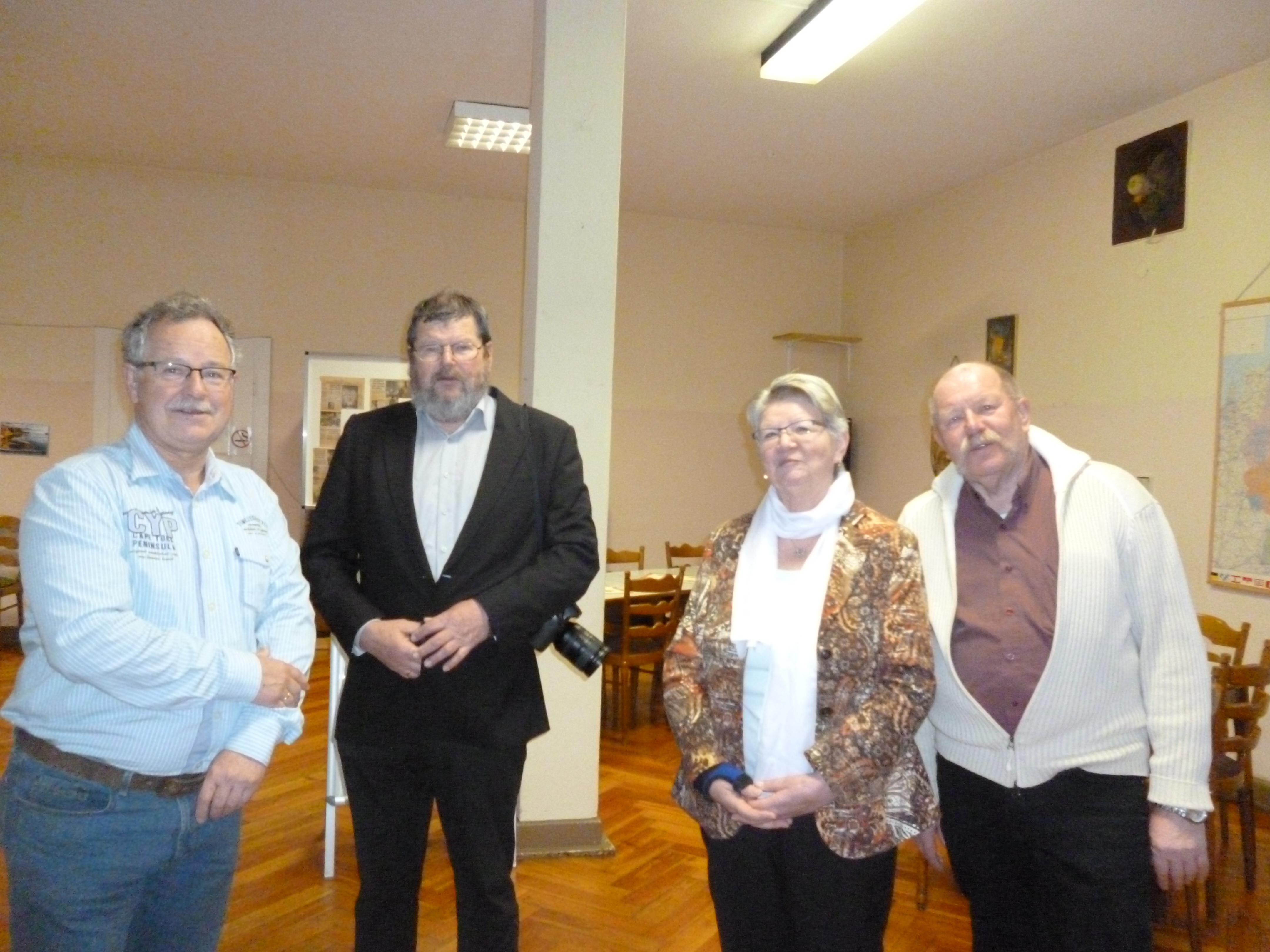 von links: Jürgen Tholl - IGMS, Manfred Vollmer - Fotograf, Ingrid Lenders IGMS, Heinz Conrad - IGMS