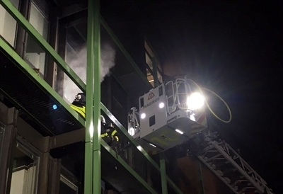 Brand an der Fassade des Kreishauses. Einsatz am Samstag, 2.12.2017.