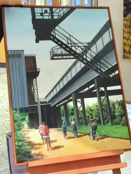 Von der Industriefläche zum Freizeitort: "Industriekultur" des befreundeten Malers Rainer Vollmer.