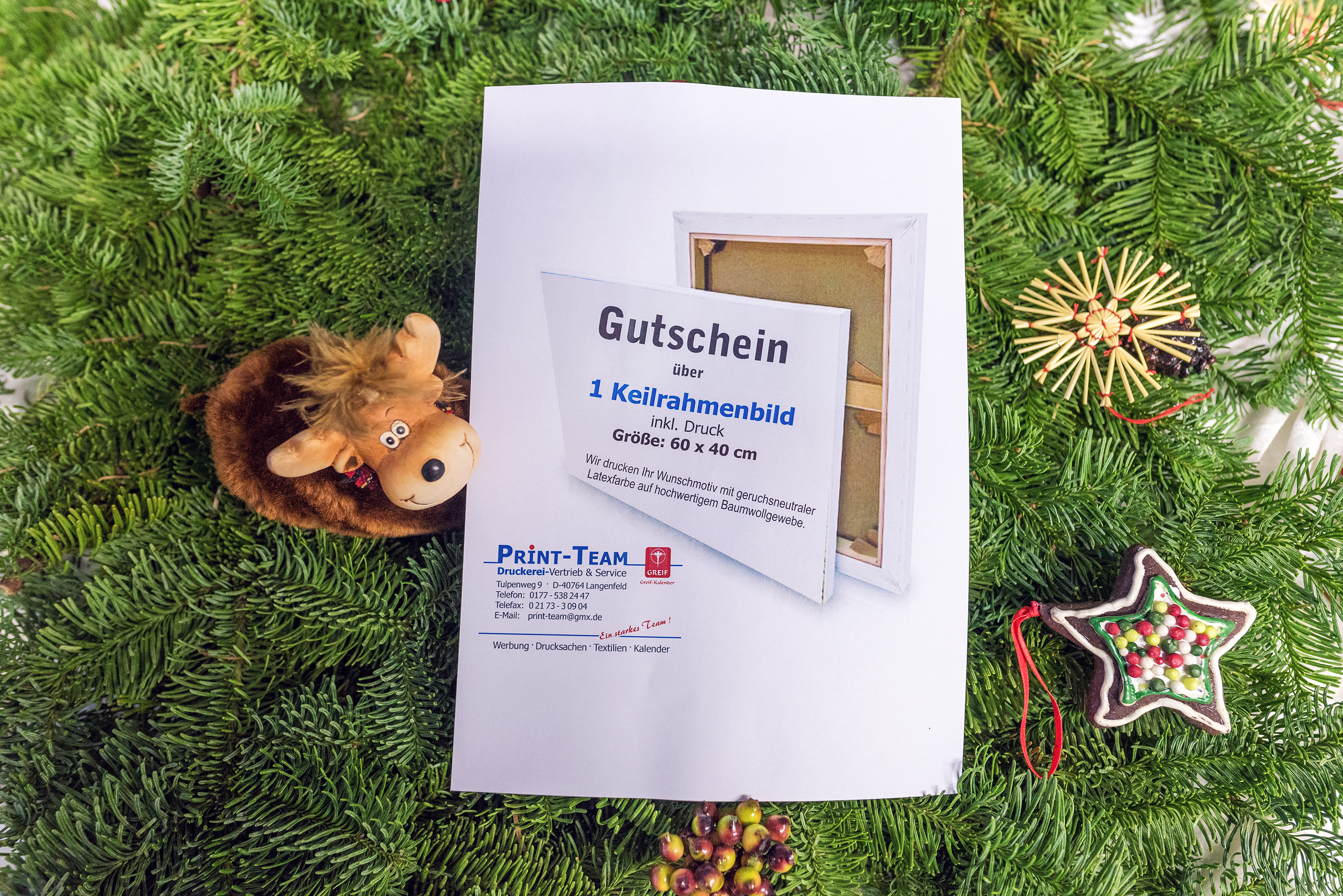 Heute, am 6. Dezember, verlosen wir zusammen mit dem Print-Team-Haist, Tulpenweg 9, einen Gutschein für ein Keilrahmenbild.