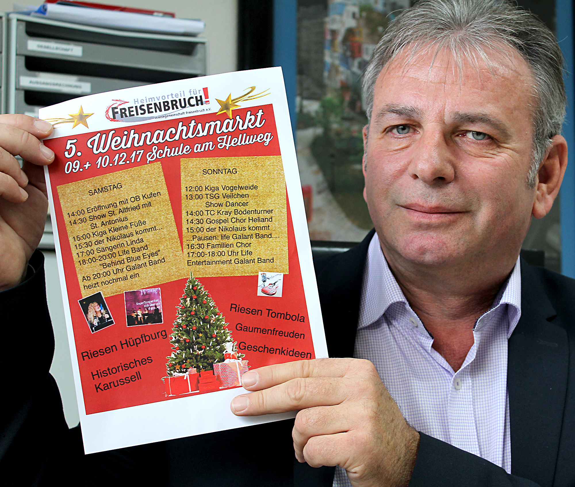 WG-Vorstandsmitglied Wilfried Adamy freut sich auf zwei Tage Weihnachtsmarkt-Programm. Foto: Colmsee