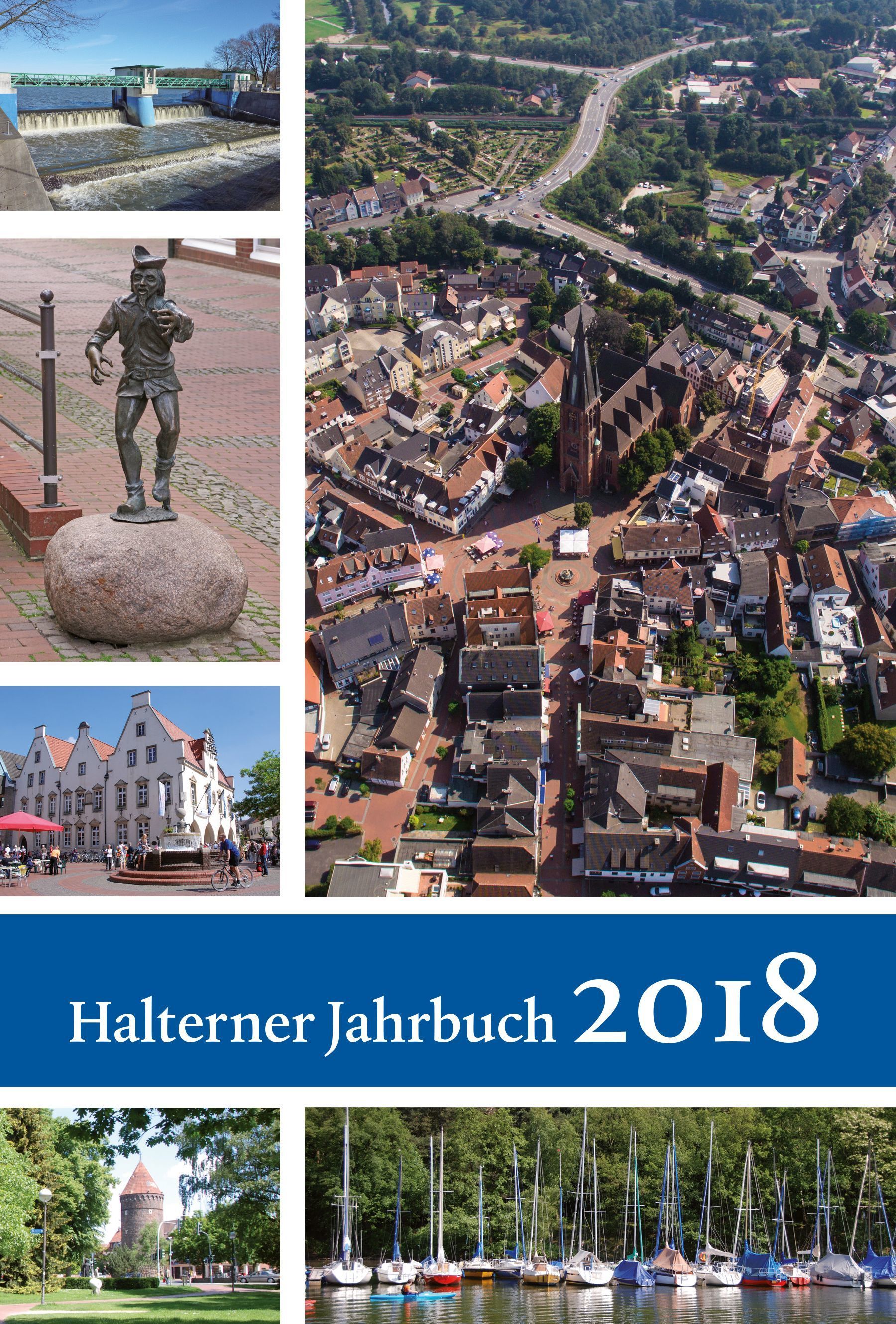 Die Ausgabe für 2018 trägt zeigt im Titelbild eine Luftansicht des Stadtzentrums, die auf der linken Seite und unten mit Motiven aus dem Halterner Stadtbild gerahmt ist.